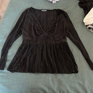 ASOS Deep V Black Long Sleeve